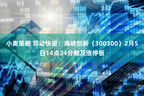 小麦策略 异动快报：海峡创新（300300）2月5日14点24分触及涨停板